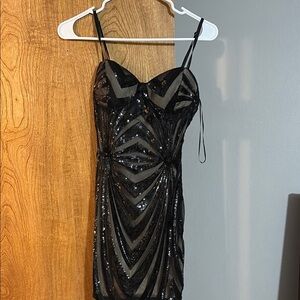 Privy Black Bodycon Mini Dress Spaghetti Strap